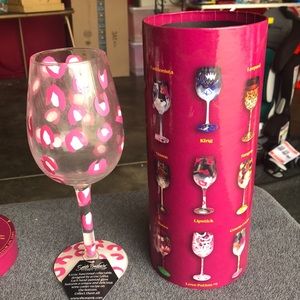 Lolita wine collection glass. Pink Cheetah Girl.